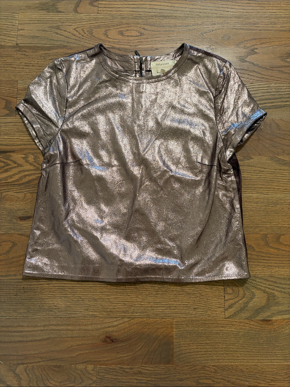 Nicole miller atelier lamb skin leather top size XS GUC